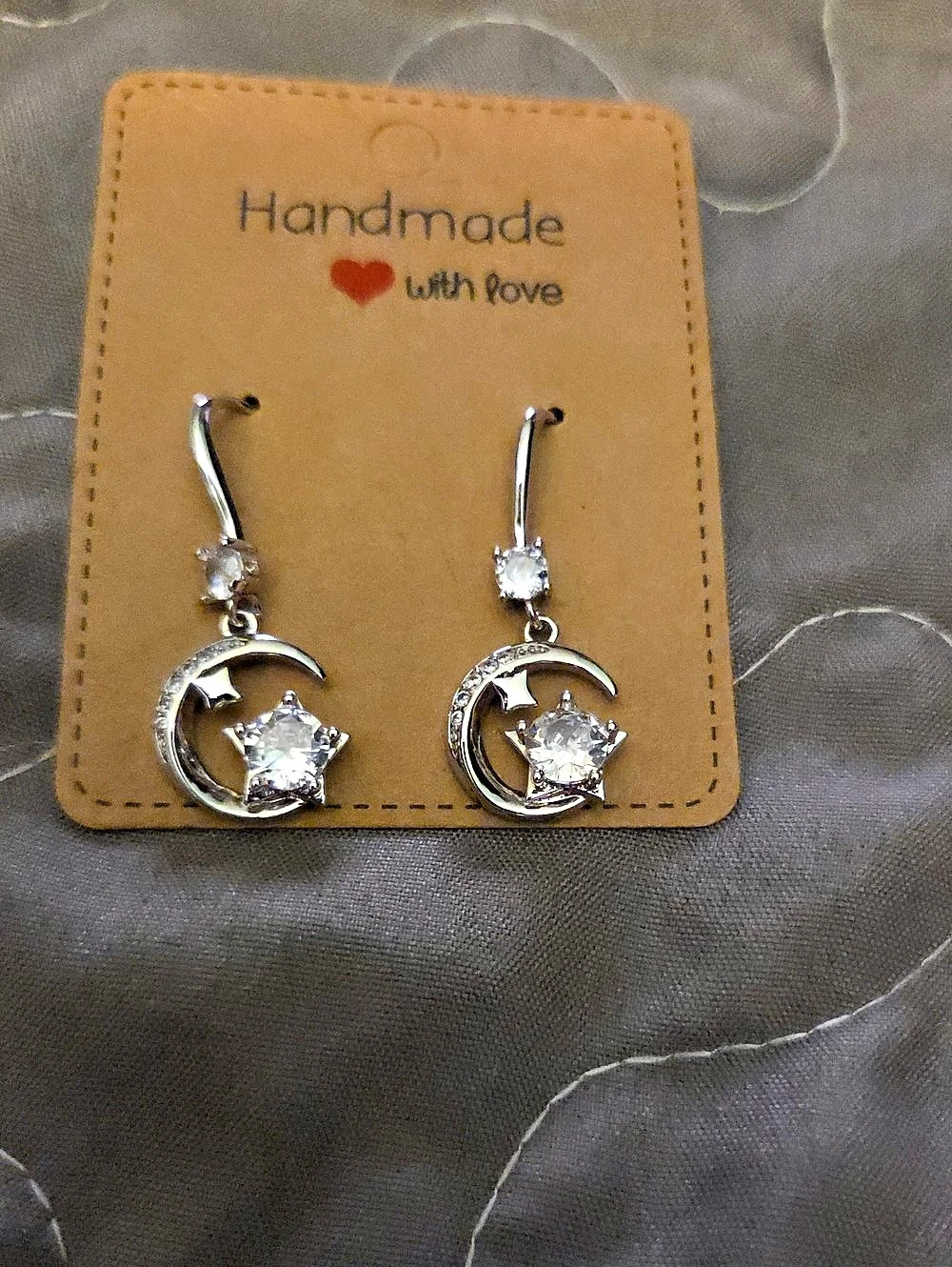 Crescent Crystal Drop Earrings